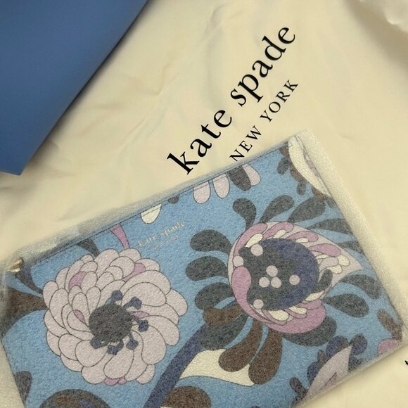 ♠️ NWT Kate Spade Bleecker Autumn Paisley Pop Large Tote, Genie Blue Multi ♠️ - Picture 7 of 10